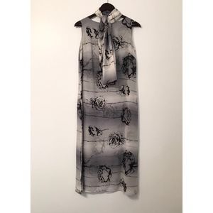 Grey Floral Maxi Dress & Scarf Set